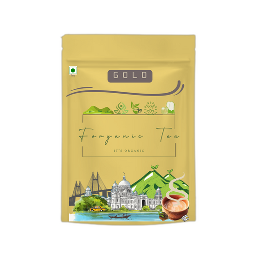 Forganic Tea Gold | Assam tea with Gently Rolled Aromatic Long Leaves | Natural Aroma, Pure CTC Milk Tea for Chai Lovers across India